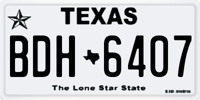 TX license plate BDH6407