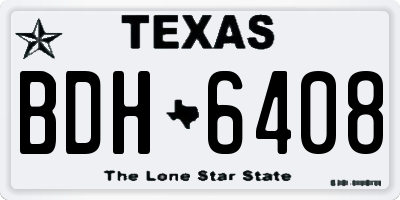 TX license plate BDH6408