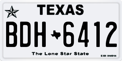 TX license plate BDH6412