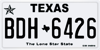TX license plate BDH6426