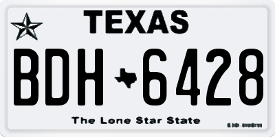TX license plate BDH6428