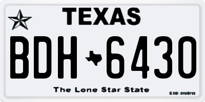 TX license plate BDH6430