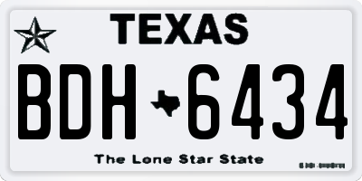 TX license plate BDH6434