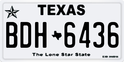 TX license plate BDH6436