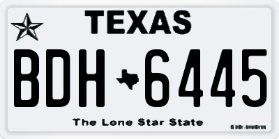 TX license plate BDH6445