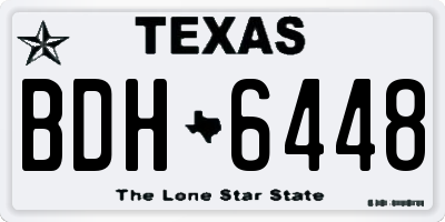 TX license plate BDH6448