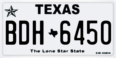 TX license plate BDH6450