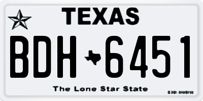 TX license plate BDH6451
