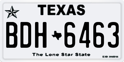 TX license plate BDH6463