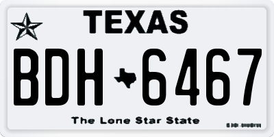 TX license plate BDH6467