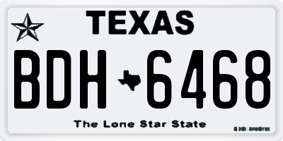 TX license plate BDH6468