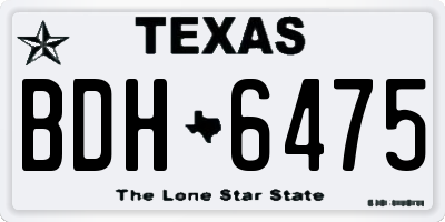 TX license plate BDH6475
