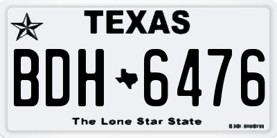 TX license plate BDH6476