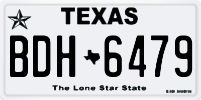 TX license plate BDH6479