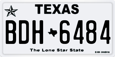 TX license plate BDH6484