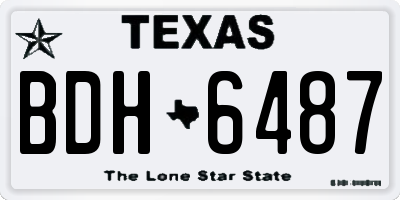TX license plate BDH6487