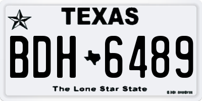 TX license plate BDH6489