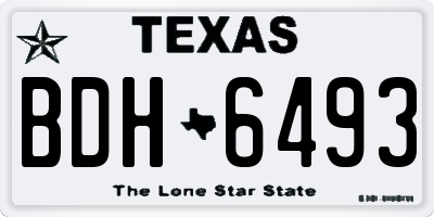 TX license plate BDH6493