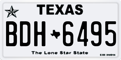 TX license plate BDH6495