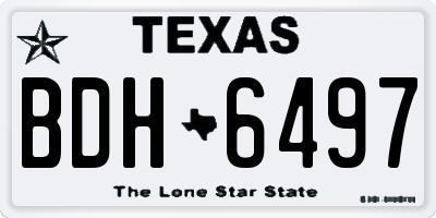 TX license plate BDH6497