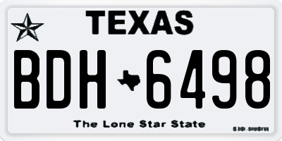 TX license plate BDH6498