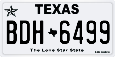 TX license plate BDH6499