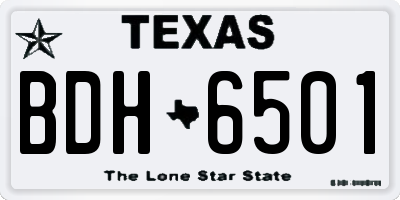 TX license plate BDH6501