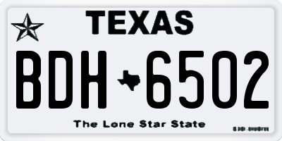 TX license plate BDH6502