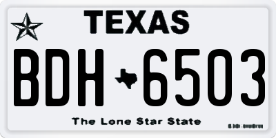 TX license plate BDH6503
