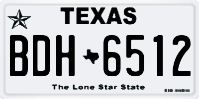 TX license plate BDH6512