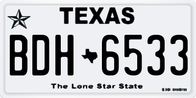 TX license plate BDH6533