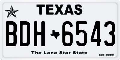TX license plate BDH6543