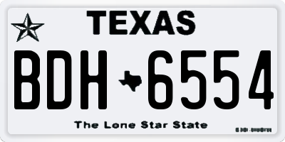 TX license plate BDH6554