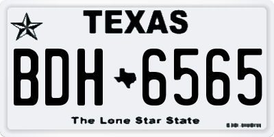TX license plate BDH6565