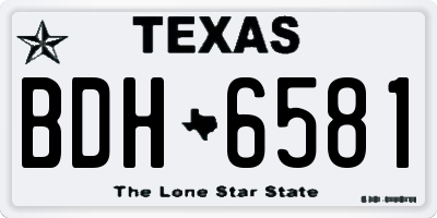 TX license plate BDH6581
