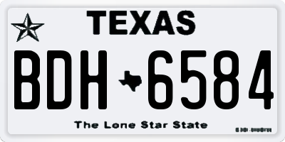 TX license plate BDH6584
