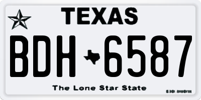 TX license plate BDH6587