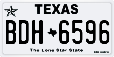 TX license plate BDH6596