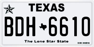 TX license plate BDH6610