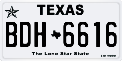 TX license plate BDH6616