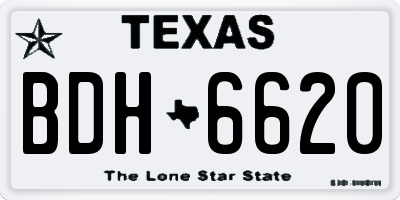 TX license plate BDH6620