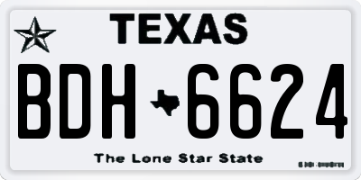 TX license plate BDH6624