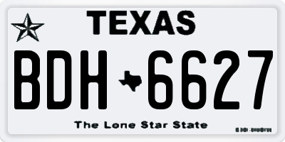 TX license plate BDH6627
