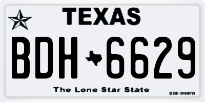 TX license plate BDH6629