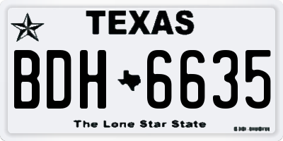 TX license plate BDH6635