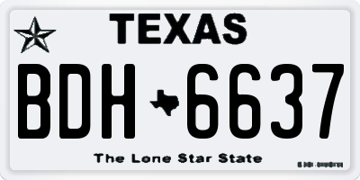 TX license plate BDH6637