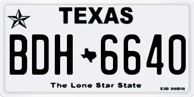 TX license plate BDH6640