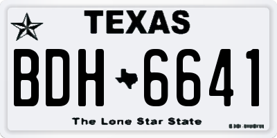 TX license plate BDH6641