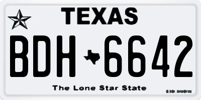 TX license plate BDH6642