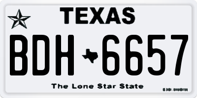 TX license plate BDH6657